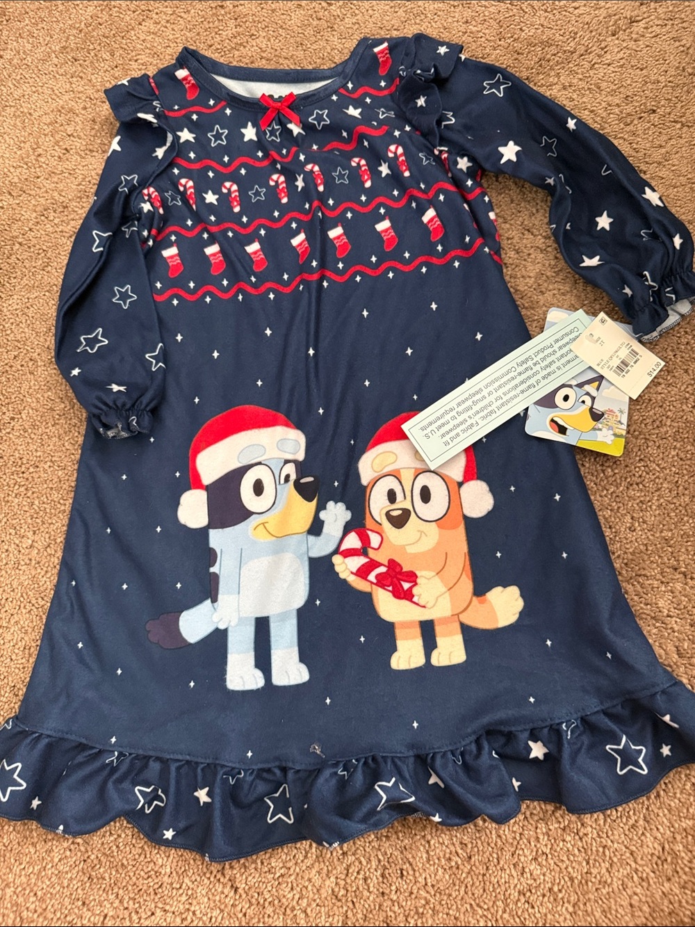 New with Tags - Bluey Holiday Nightgown size 2T